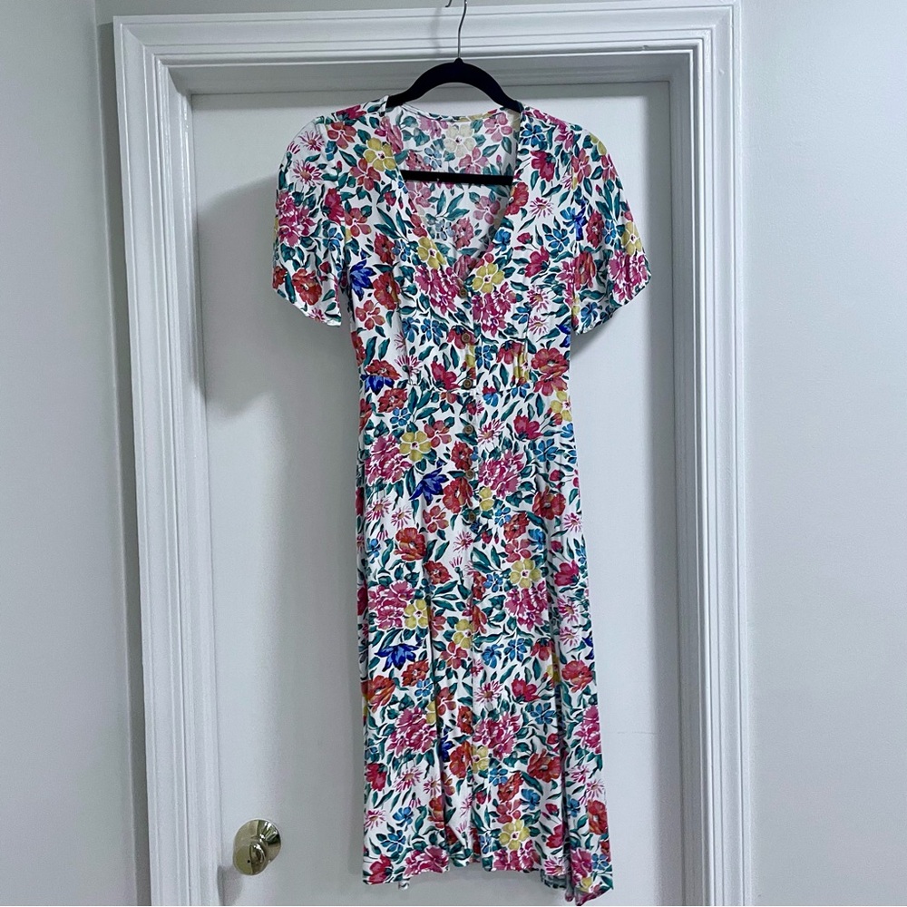 mango floral midi dress